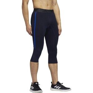 NEW Adidas Men's training tights Alpha skin 3/4 Navy Blue XX Large XXL